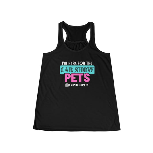 Here for the Car Show Pets Women's Flowy Racerback Tank